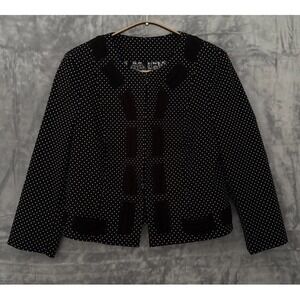 Cabi Blazer Textured Polka Dot Blazer Jacket Womens Size 4 Black Corporate Work